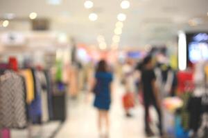 embaçado desfocado compras Shopping loja fundo. foto