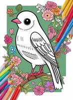 fofa pássaro para crianças coloração página foto