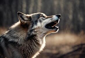 ai gerado silencioso sombras, Lobos vagar, seus estranho uivos piercing a frígida noite. foto