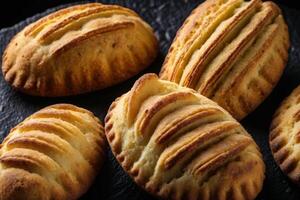 ai gerado dourado cozido madeleines foto