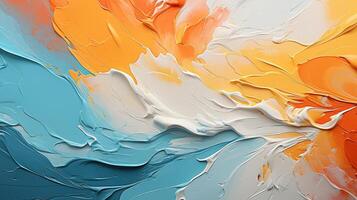 ai gerado abstrato cor arte pintura com laranja azul pintura textura fundo foto