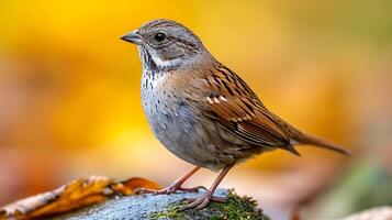 ai gerado Visão do uma lindo dunnock pássaro foto