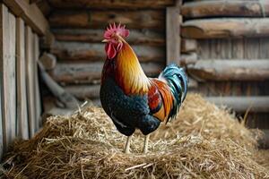 ai gerado galo dentro a Fazenda. foto