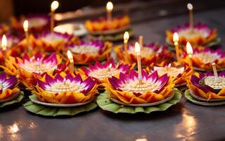 ai gerado Tailândia festival loy krathong. ai generativo foto