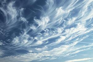 foto do alguns branco whispy nuvens e azul céu cloudscape