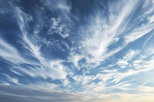 foto do alguns branco whispy nuvens e azul céu cloudscape