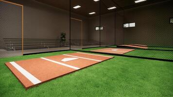 interior rebatidas gaiolas para beisebol softbol 3d Renderização ilustração foto