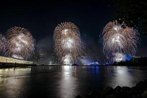 Julho 4º macy's fogos de artifício dentro Novo Iorque foto