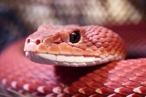 ai gerado colorida serpente Pitão cobra víbora floresta se escondendo esperando para presa floresta tropical selva intocado natureza predador venenoso veneno perigoso animais selvagens venenoso animal pele rabo arrepiante africano foto