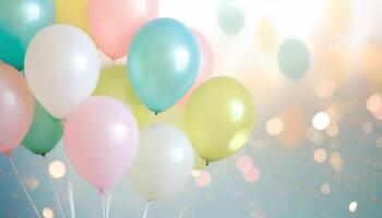 ai gerado colorida balões decoração, festa celebração conceito foto