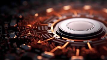 ai gerado fechar acima imagem do nano tecnologia chipset foto