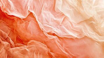 ai gerado abstrato fundo com uma amassado peça do laranja seda tecido foto