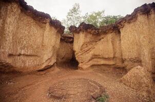 phae muang phi lado atrações terreno. famoso dentro phrae província. Tailândia, com a beleza do a Rocha formações do a terreno, a solo. e arenito erodido naturalmente foto