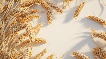 ai gerado maduro trigo cultivo com isolamento em branco fundo foto