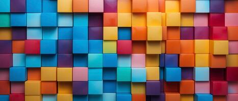 ai gerado colorida 3d blocos agrupado dentro uma dinâmico composição. foto