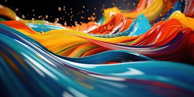 ai gerado explosão do cores dentro a abstrato pintura. foto