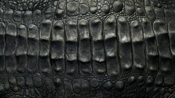 ai gerado crocodilo pele texturizado fundo. Sombrio Castanho jacaré escalas. conceitos do textura, luxo materiais, exótico couro, e detalhado fechar acima foto