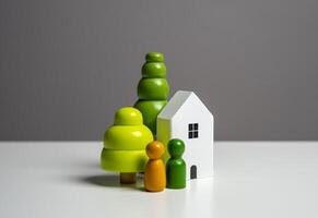 casa e moradores, figuras. comprando e vendendo real Estado. achando a melhor casa para comprar. foto