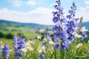 ai gerado ao ar livre flores com texto espaço foto