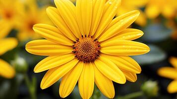 ai gerado vibrante amarelo margarida uma símbolo do beleza dentro natureza crescimento foto