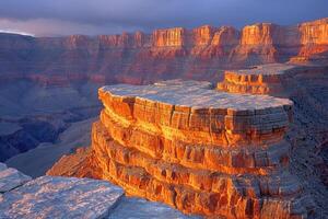 ai gerado a brilhante cores do a Arizona desfiladeiro. arenito falésias dentro a grande canyon. EUA. Arizona foto