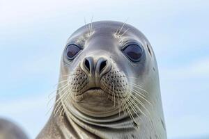 ai gerado foca tem suave, cinzento pele com alguns visível texturas e rugas ai gerado foto