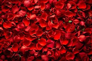 ai gerado vibrante coleção do vermelho rosas pétala Como inspiração para crio cativante visuais ai gerado foto