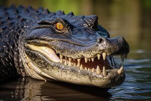 ai gerado crocodilo grupo em a Fazenda. foto