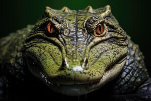 ai gerado selvagem crocodilo retrato com texturizado pele. foto