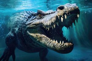 ai gerado água salgada crocodilo nativo para sudeste Ásia e Austrália. foto