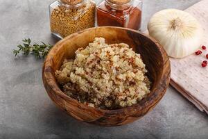 vegano cozinha - fervido Quinoa cereal foto