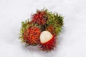 doce suculento tropical fruta rambutan foto