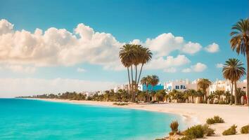 ai gerado djerba ilha dentro Tunísia foto