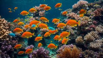 ai gerado lindo peixe embaixo da agua foto