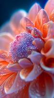 ai gerado fechar-se imagem capturando a vibrante cores e delicado detalhes do flor pétalas dentro cheio florescer, fundo imagem, ai gerado foto