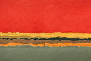 vermelho pôr do sol abstrato panorama criada com feito à mão indiano papel foto