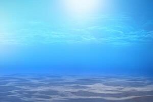 profundo azul mar ou oceano embaixo da agua fundo. foto