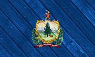 bandeira do Vermont EUA Estado em uma texturizado fundo. conceito colagem. foto