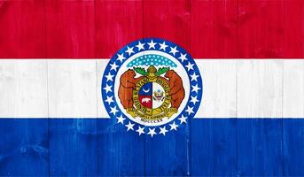 bandeira do Missouri Estado EUA em uma texturizado fundo. conceito colagem. foto