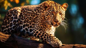 ai gerado leopardo Alto qualidade imagem foto