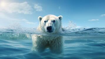 ai gerado polar Urso Alto qualidade imagem foto