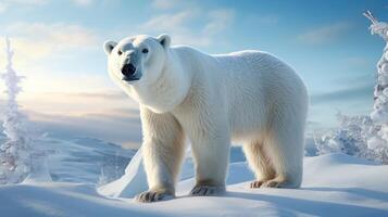 ai gerado polar Urso Alto qualidade imagem foto