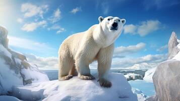 ai gerado polar Urso Alto qualidade imagem foto