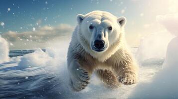 ai gerado polar Urso Alto qualidade imagem foto