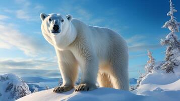 ai gerado polar Urso Alto qualidade imagem foto