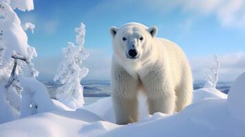 ai gerado polar Urso Alto qualidade imagem foto