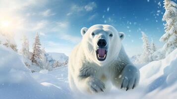 ai gerado polar Urso Alto qualidade imagem foto