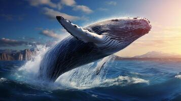 ai gerado baleia Alto qualidade imagem foto