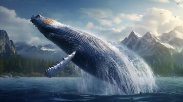 ai gerado baleia Alto qualidade imagem foto