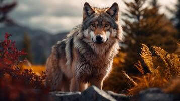 ai gerado Lobo Alto qualidade imagem foto